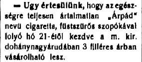 1930.04.18. Árpád cigaretta