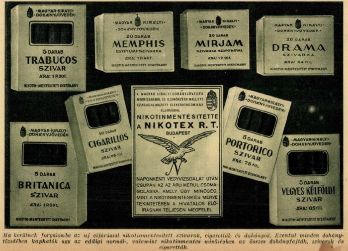 1930.10.15. Nikotex dohánytermékek