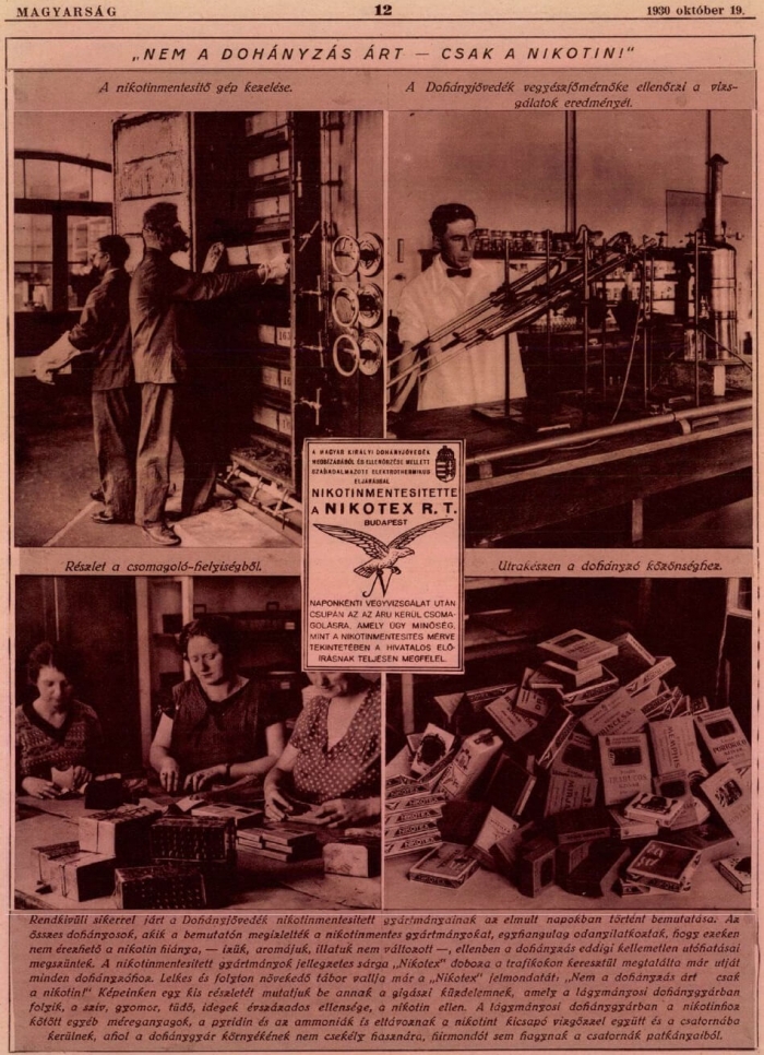 1930.10.19. Nikotex dohánygyártmányok