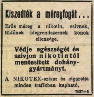 1930.10.30. Nikotex dohányáruk