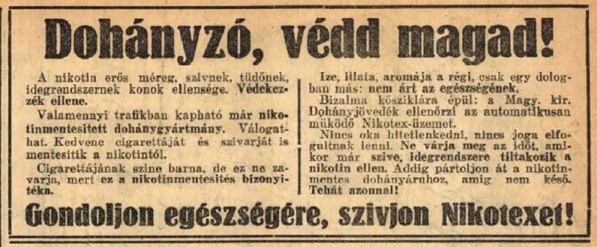 1930.11.06. Szívjon Nikotexet!