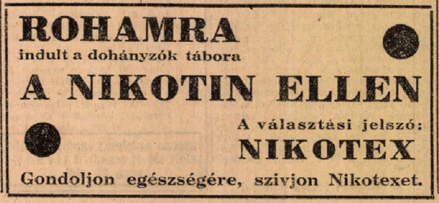 1930.11.21. Nikotex dohányáru