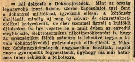 1931.09.05. Bevált a Nikotex