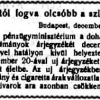 1931.12.19. Olcsóbb a szivar