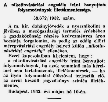 1932.05.20. Nikotinvásárlás