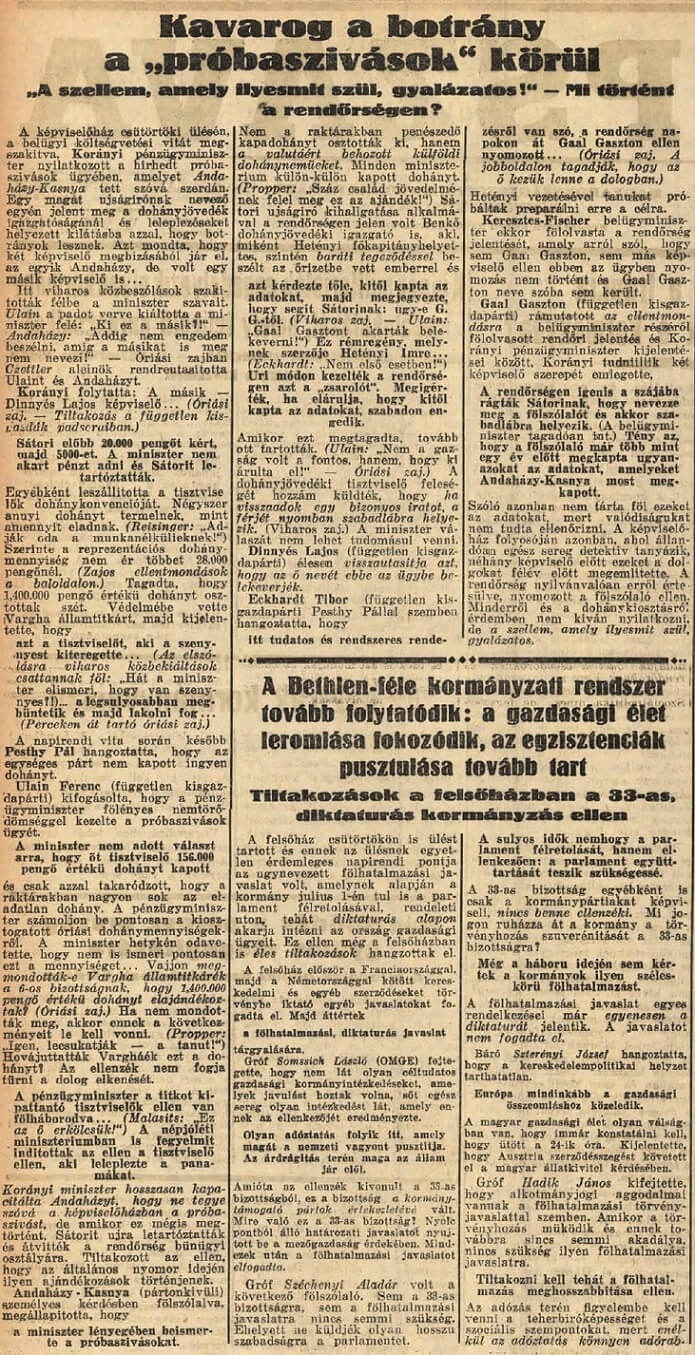 1932.05.22. Kavarog a botrány