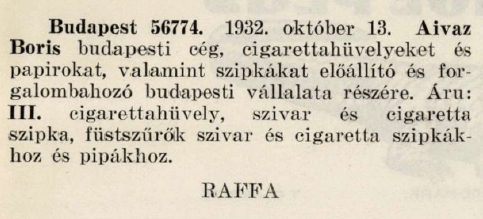 1932.10.13. Raffa cigarettahüvely