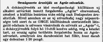 1933.04.23. Agrár cigaretta