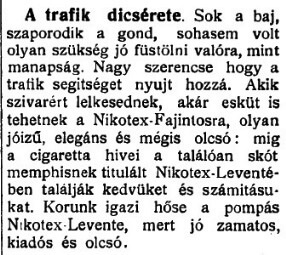 1933.07.30. A trafik dicsérete