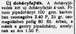 1933.08.10. Új dohányfajták