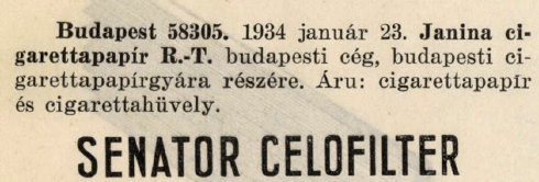 1934.01.23. Senator Celofilter hüvely
