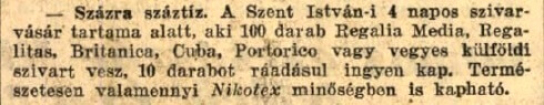 1934.08.01. Ünnepi szivarvásár