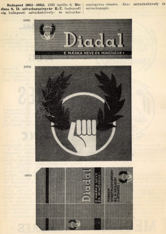 1935.04.08. Diadal papír és hüvely