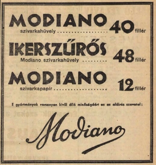 1936.01.22. Modiano reklám