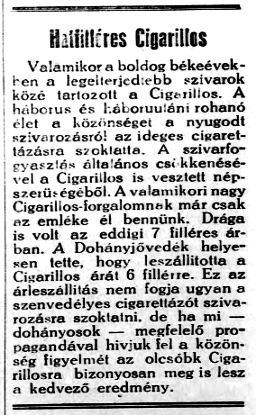 1936.03.19. Cigarillos szivar
