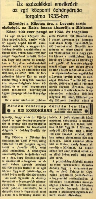 1936.03.19. Az egri dohányáruda