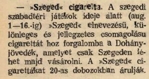 1936.08.01. Szeged cigaretta