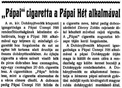 1936.08.02. Pápa cigaretta