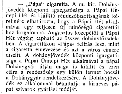 1936.08.15. Pápa cigaretta