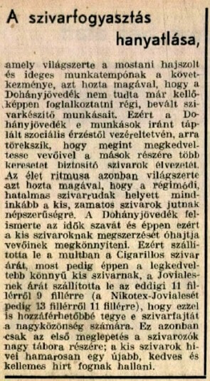 1937.03.31. A szivarfogyasztás