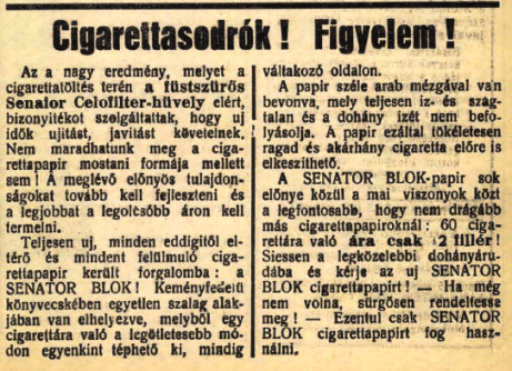 1937.05.27. Senator cigarettahüvely