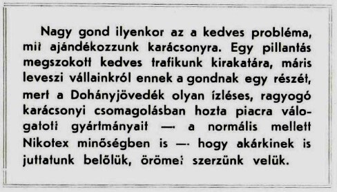 1937.12. Dohányárut Karácsonyra!