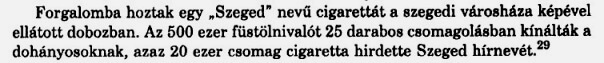 1937. Szeged cigaretta 1937. Szeged cigaretta