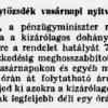 1938.05.01. Vasárnapi nyitvatartás