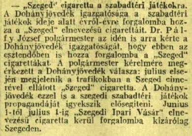 1938.05.11. Szeged cigaretta