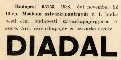 1938.11.19. Diadal papír és hüvely
