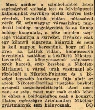 1938.11.20. Nikotex-gyártmányok