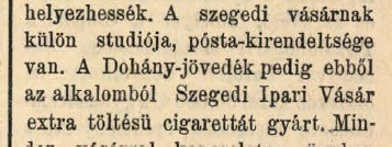1939.05.31. Szegedi Ipari Vásár cigaretta