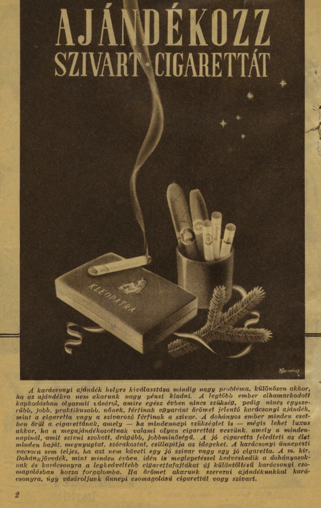 1941.12.21. Ajándékozz szivart, cigarettát