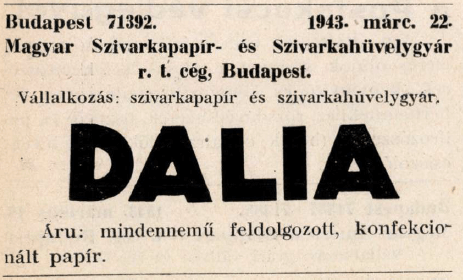 1943.03.22. Dalia papír és hüvely