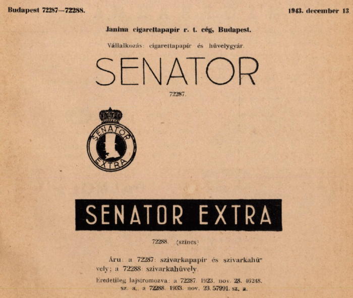 1943.12.13. Senator Extra hüvely