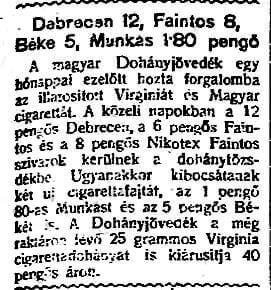 1945.08.19. Új dohánygyártmányok