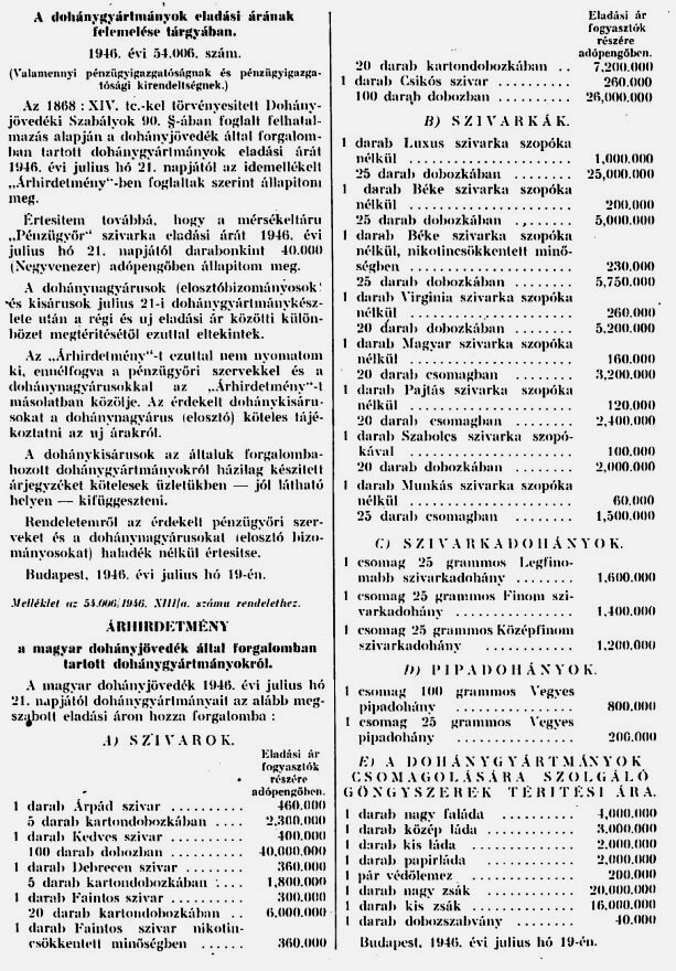 1946.07.25. Dohány áremelés 2.