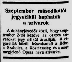 1946.09.01. Jegy nélküli szivarok