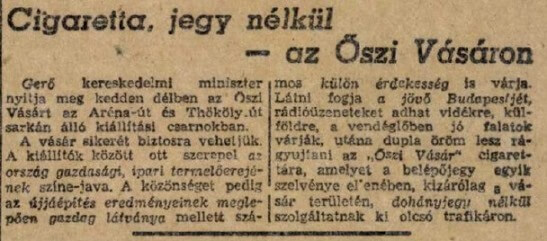 1946.09.18. Őszi Vásár cigaretta