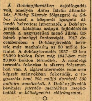 1948.01.22. Dohányjövedék