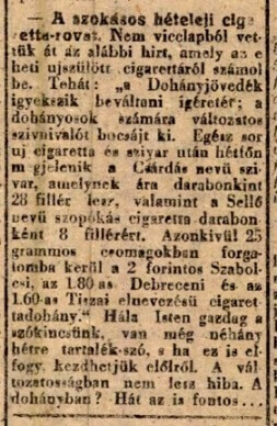 1948.02.25. Új dohánytermékek