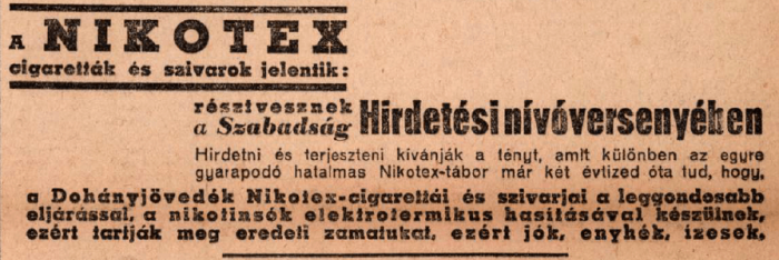1948.04.15. Nikotex cigaretták