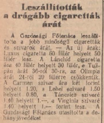 1948.10.22. Olcsóbb dohányáruk