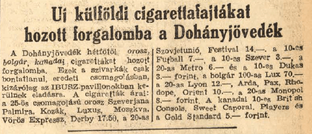 1948.11.09. Külföldi cigaretták