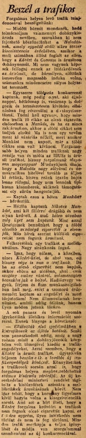 1948.11.11. Beszél a trafikos