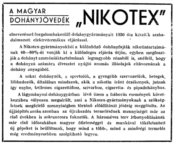 1948. Nikotex dohányáru 2.