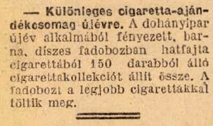 1953.11.16. Cigaretta kollekció