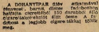 1953.11.29. Cigarettakollekció