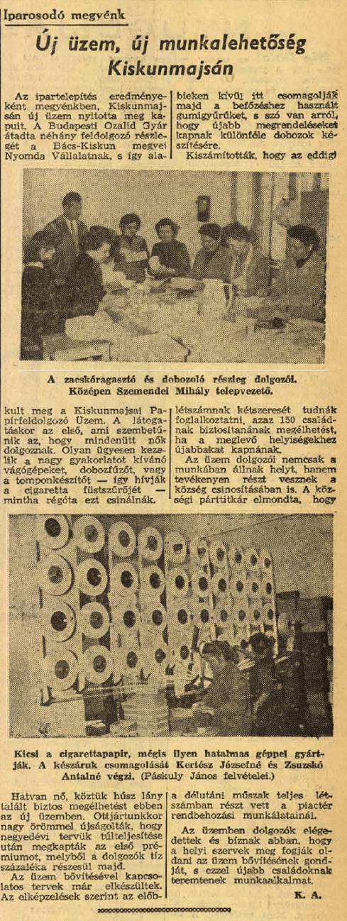 1962.10.18. Cigarettapapírgyár
