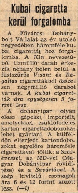 1966.10.22. Kubai cigaretta